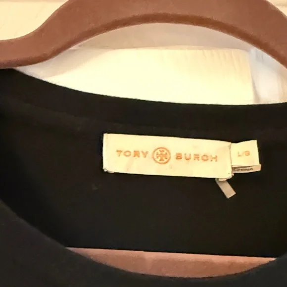 Tory Burch Black Sequin Emblem Tee - Picture 3 of 4